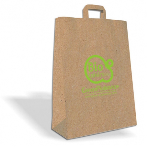 Sac papier kraft personnalisable avec anses plates