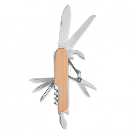 Couteau en bambou publicitaire multi-outils