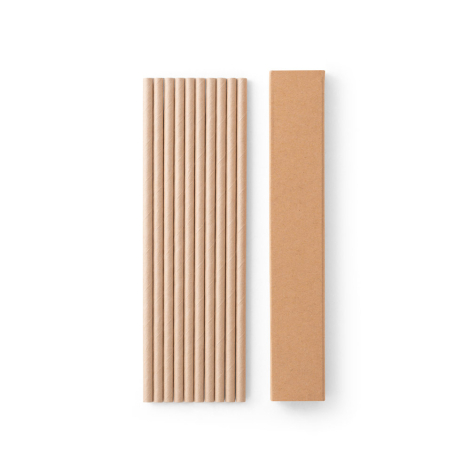 10 pailles en papier kraft personnalisables LAMONE