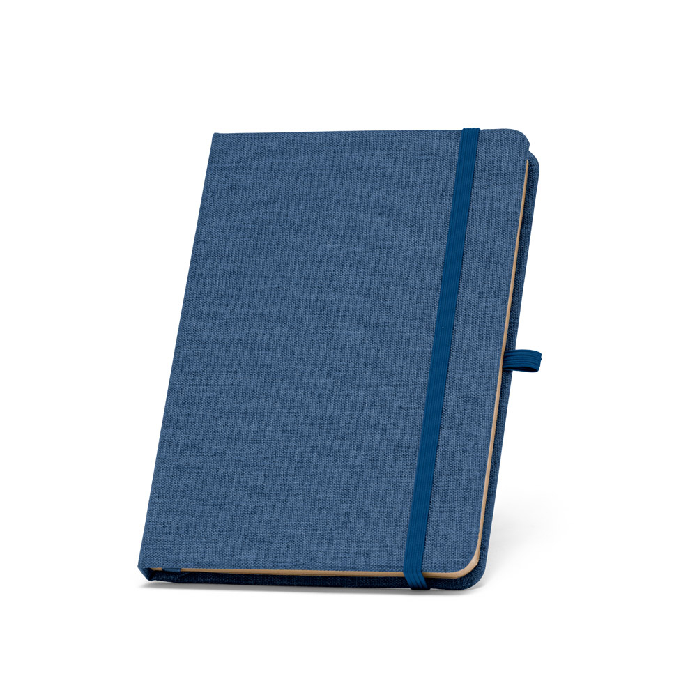 Carnet A5 en PET recyclé publicitaire BOYD Bleu