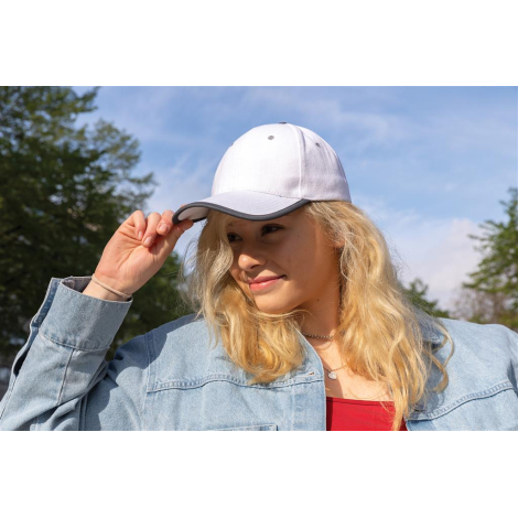 Casquette personnalisable en coton recyclé 6 pans contraste