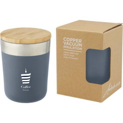 Mug réutilisable inox et bambou publicitaire 300 ml LAGAN