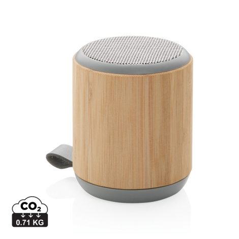 Enceinte sans fil publicitaire 3W en bambou