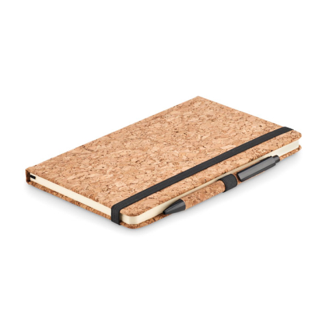 Carnet A5 en liège personnalisé avec stylo écolo SUBER SET