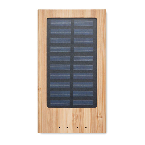 Face avant du chargeur solaire avec design rectiligne et boîtier naturel