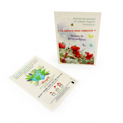 Sachet de graine papier végétal promotionnel 60x80 mm