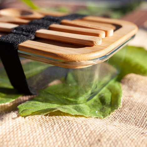 Lunch box publicitaire en verre et bambou - Grape