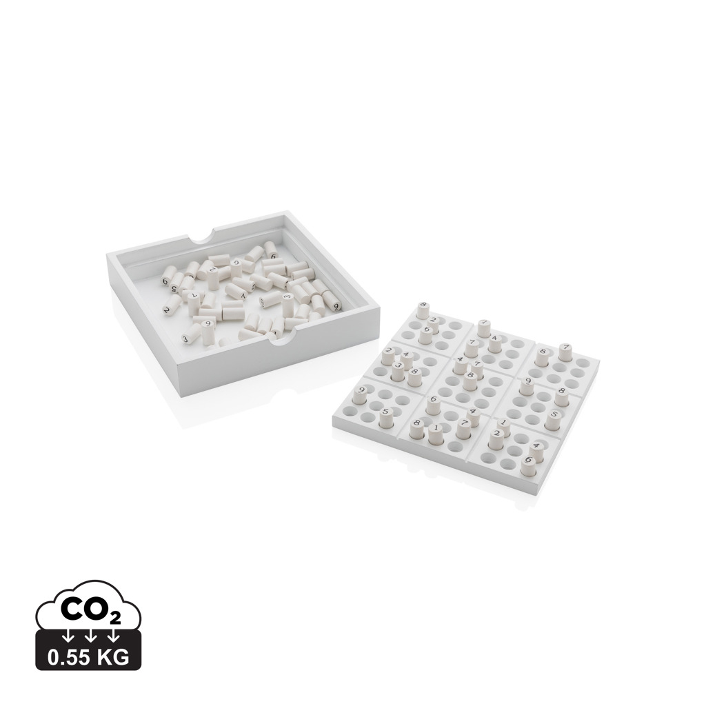 Jeu de Sudoku publicitaire en bois Blanc