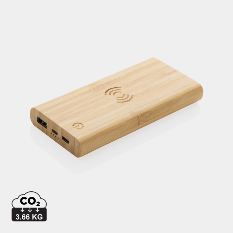 Powerbank promotionnel 8000 mAh induction 5W bambou