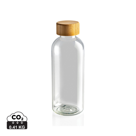 Bouteille 600ml publicitaire rPET couvercle bambou 