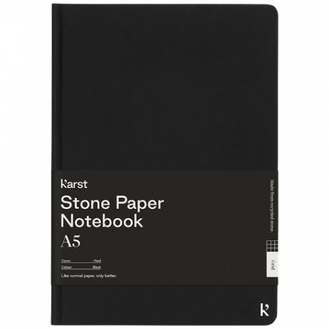 Carnet de notes publicitaire A5 rigide papier de pierre - Carré Karst®