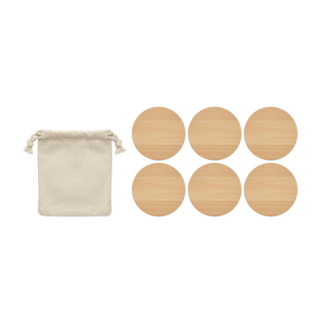 Lot de 6 sous-verres personnalisés en bambou