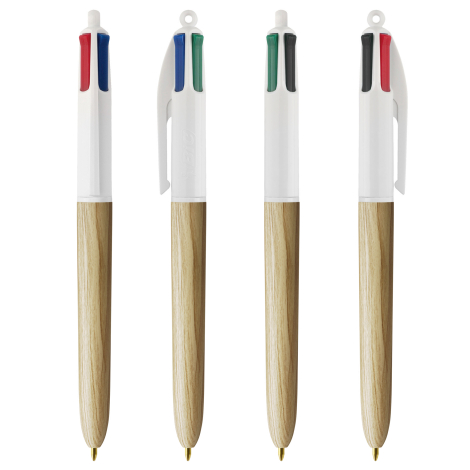 Stylo-bille 4 Couleurs personnalisé BIC® Wood Style