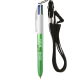 Stylo personnalisé BIC® 4 Couleurs Glacé avec Lanyard