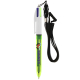 Stylo personnalisé BIC® 4 couleurs Fluo avec Lanyard