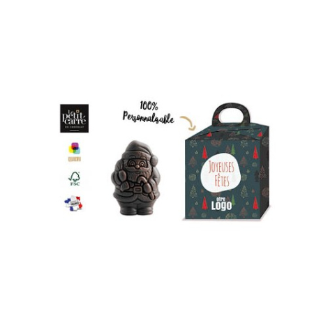 Moulage publicitaire Père Noël au chocolat praliné