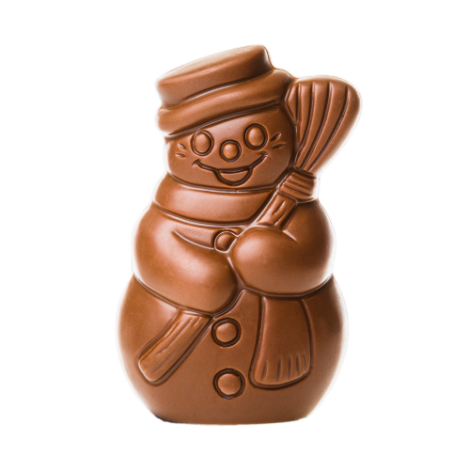 Moulage publicitaire bonhomme de neige chocolat praliné