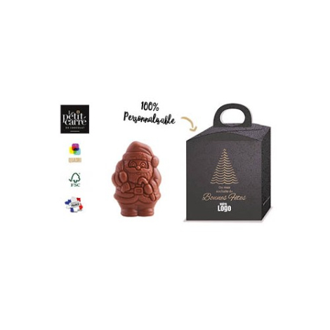 Moulage publicitaire Père Noël au chocolat praliné
