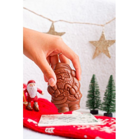 Moulage publicitaire Père Noël au chocolat praliné