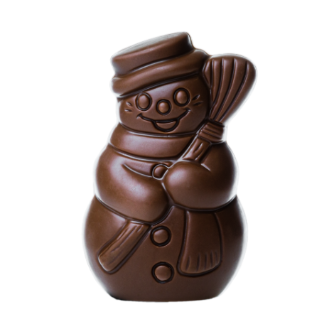 Moulage publicitaire bonhomme de neige chocolat praliné