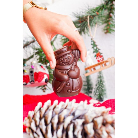 Moulage publicitaire bonhomme de neige chocolat praliné