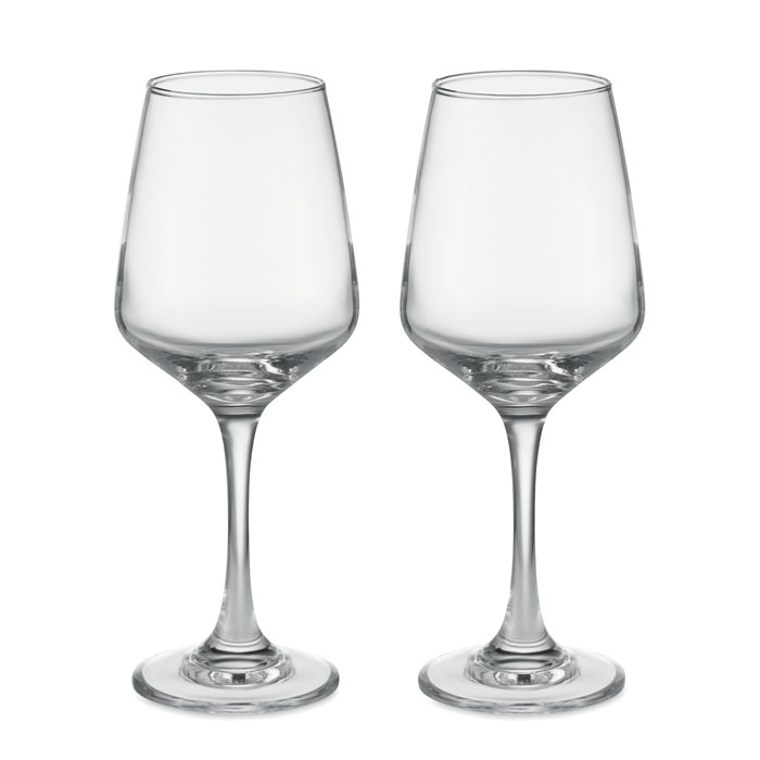 Ensemble 2 verres à vin publicitaire 400 ml Transparent