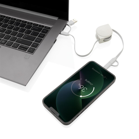 Câble charge et transfert 6 en 1 plastique recyclé personnalisé