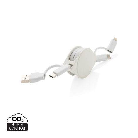 Câble charge et transfert 6 en 1 plastique recyclé personnalisé