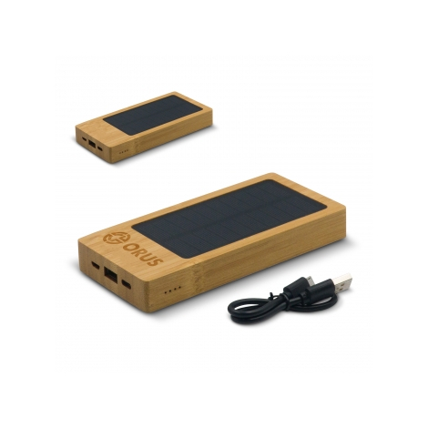  Powerbank solaire publicitaire bambou 8000 mAh