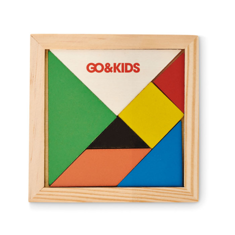 Puzzle en bois coloré publicitaire TANGRAM