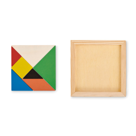 Puzzle en bois coloré publicitaire TANGRAM