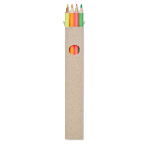 crayons en bois publicitaire couleur fluo BOWY