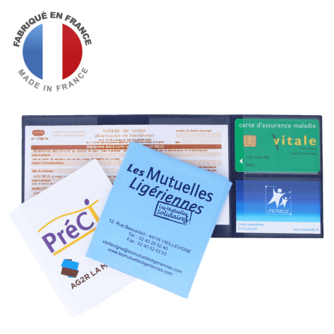 Porte attestations publicitaire 2 cartes