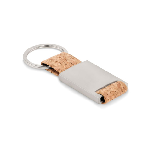 Porte-clés liège et métal personnalisable TECH CORK