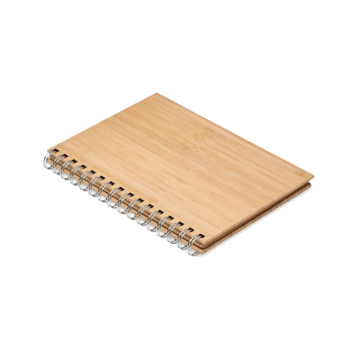Carnet en bambou à personnaliser spiral A5 BRAM Bois
