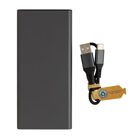 Batterie externe alu recyclé personnalisable 10000 mAh Terra