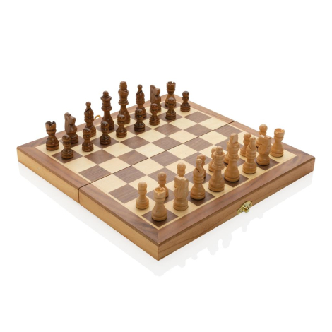 Jeu d'échecs promotionnel en bois et pliable