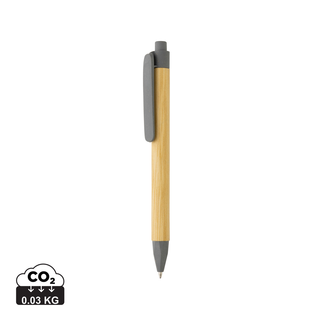 Stylo à bille papier recyclé à personnaliser Gris