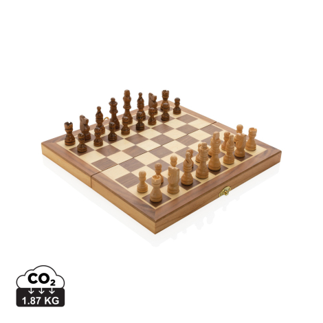 Jeu d'échecs promotionnel en bois et pliable