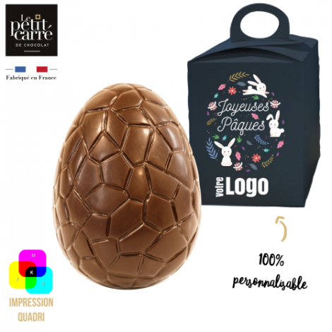 Œuf de Pâques promotionnel chocolat Noir Lait BIO 100 g