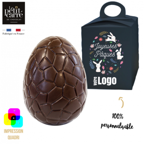 Œuf de Pâques promotionnel chocolat Noir Lait BIO 100 g