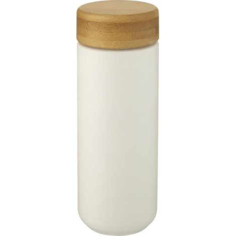 Gobelet céramique 300 ml personnalisable couvercle bambou Lumi 