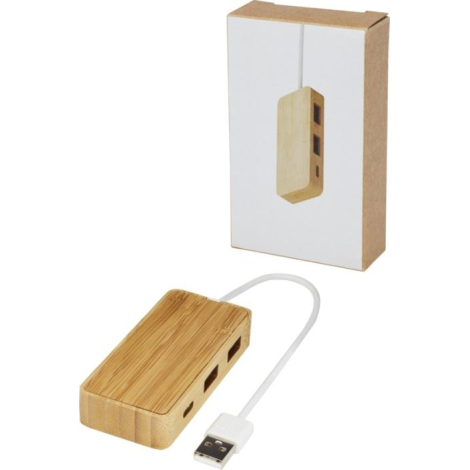Hub USB en bambou personnalisable Tapas 