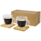 Set de 2 tasses promotionnelles 250 ml sous-verre bambou Manti 