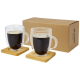 Tasses 350 ml promotionnelles et sous-verre en bambou Manti 