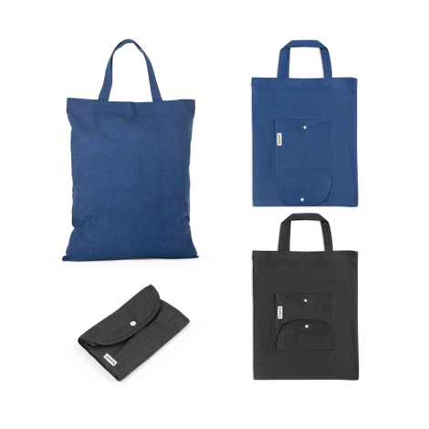 Sac shopping pliable personnalisé en bouteilles plastiques recyclées -  39x41x10cm - INZE POCKET