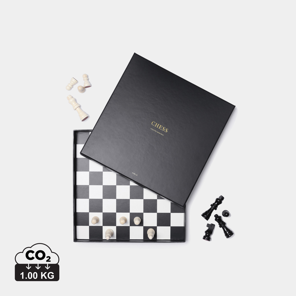 Jeu d'échecs en bois publicitaire VINGA Noir