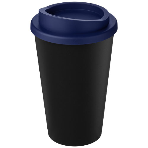 Mug publicitaire recyclé 350 ml - AMERICANO Noir/Bleu