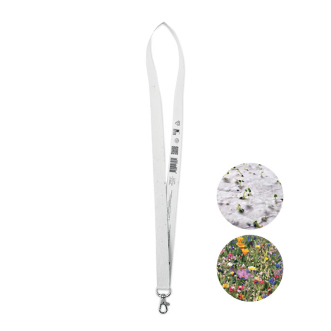 Lanyard en papier graine publicitaire avec boucle