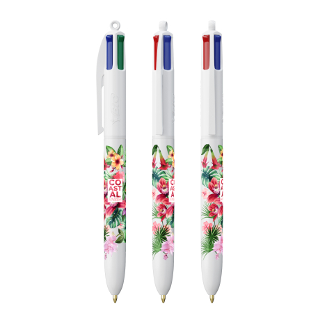 Stylo bille 4 couleurs BIC® personnalisé avec Lanyard